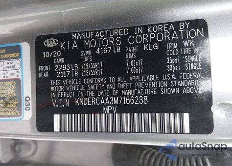 2021 Kia Seltos Ex z USA, uszkodzony, nr VIN KNDERCAA0M7162440